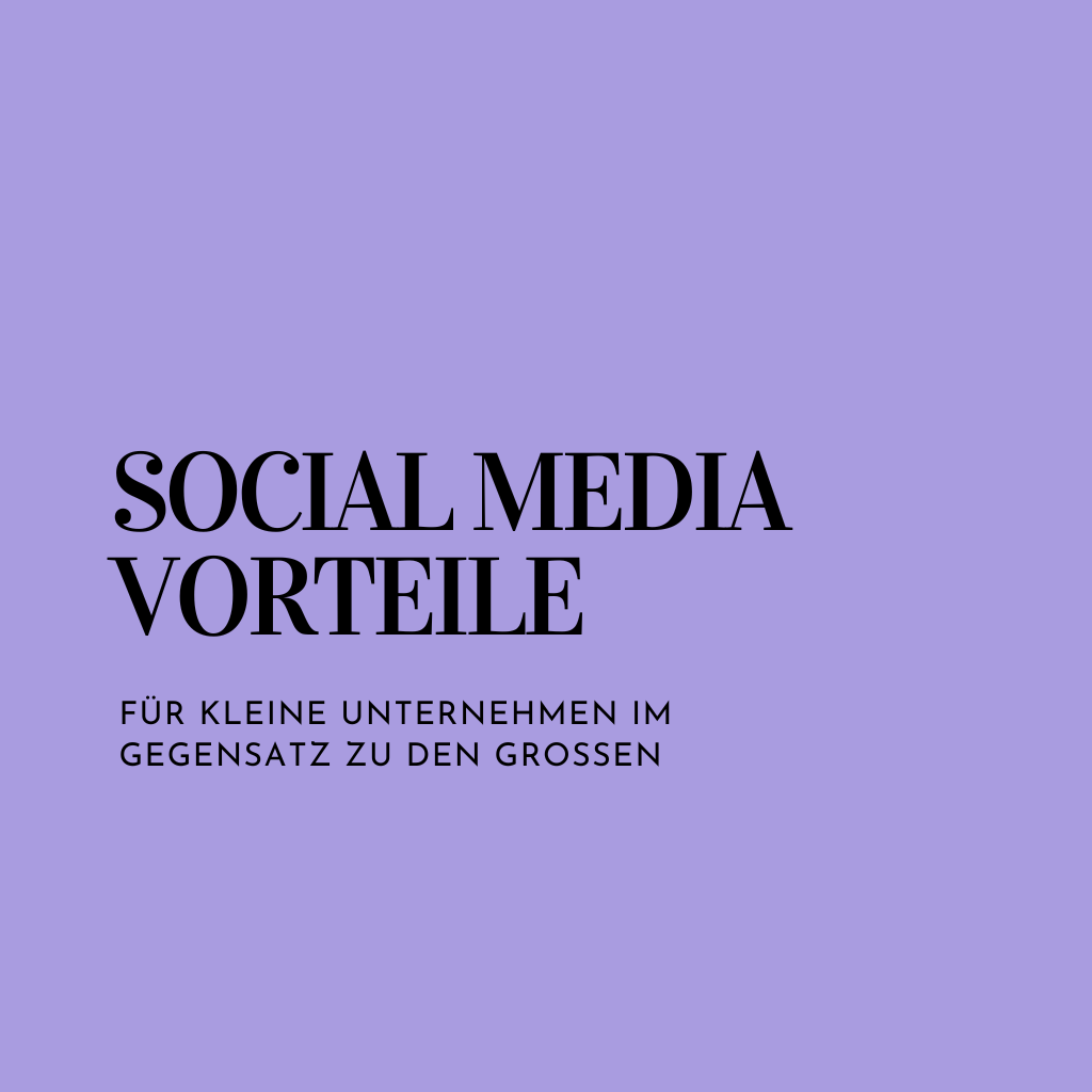 Social Media Vorteile für kleine Unternehmen im Gegensatz zu den Großen